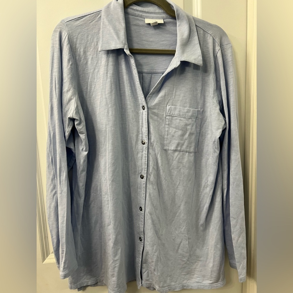 J Jill Collared Shirt, Long Sleeves, Pale Blue
